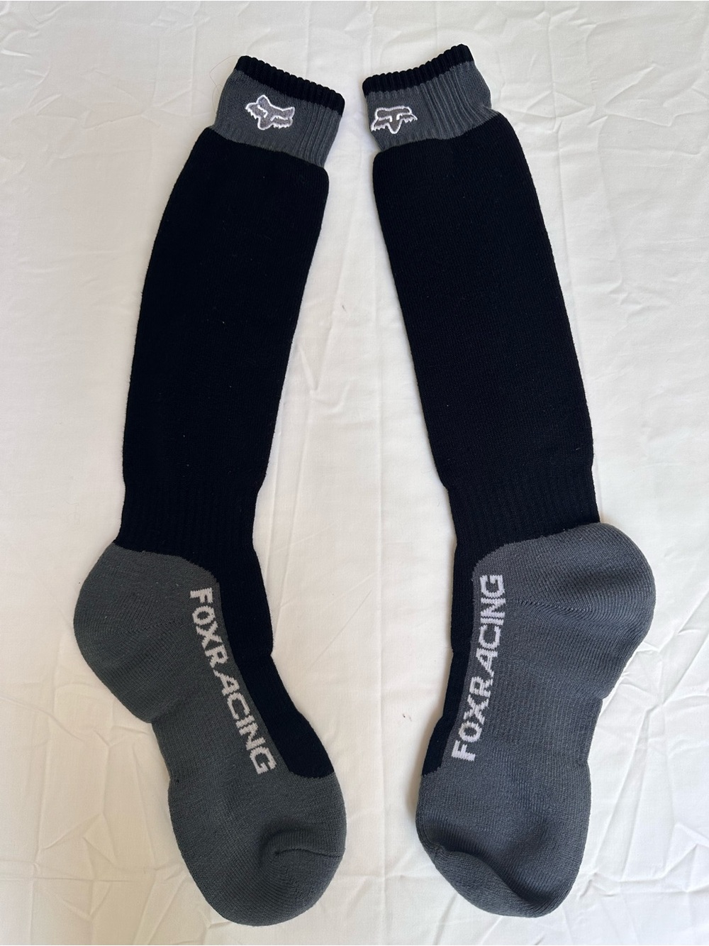 Fox Black and Gray Tall Athletic Socks with Fox Racing Logo